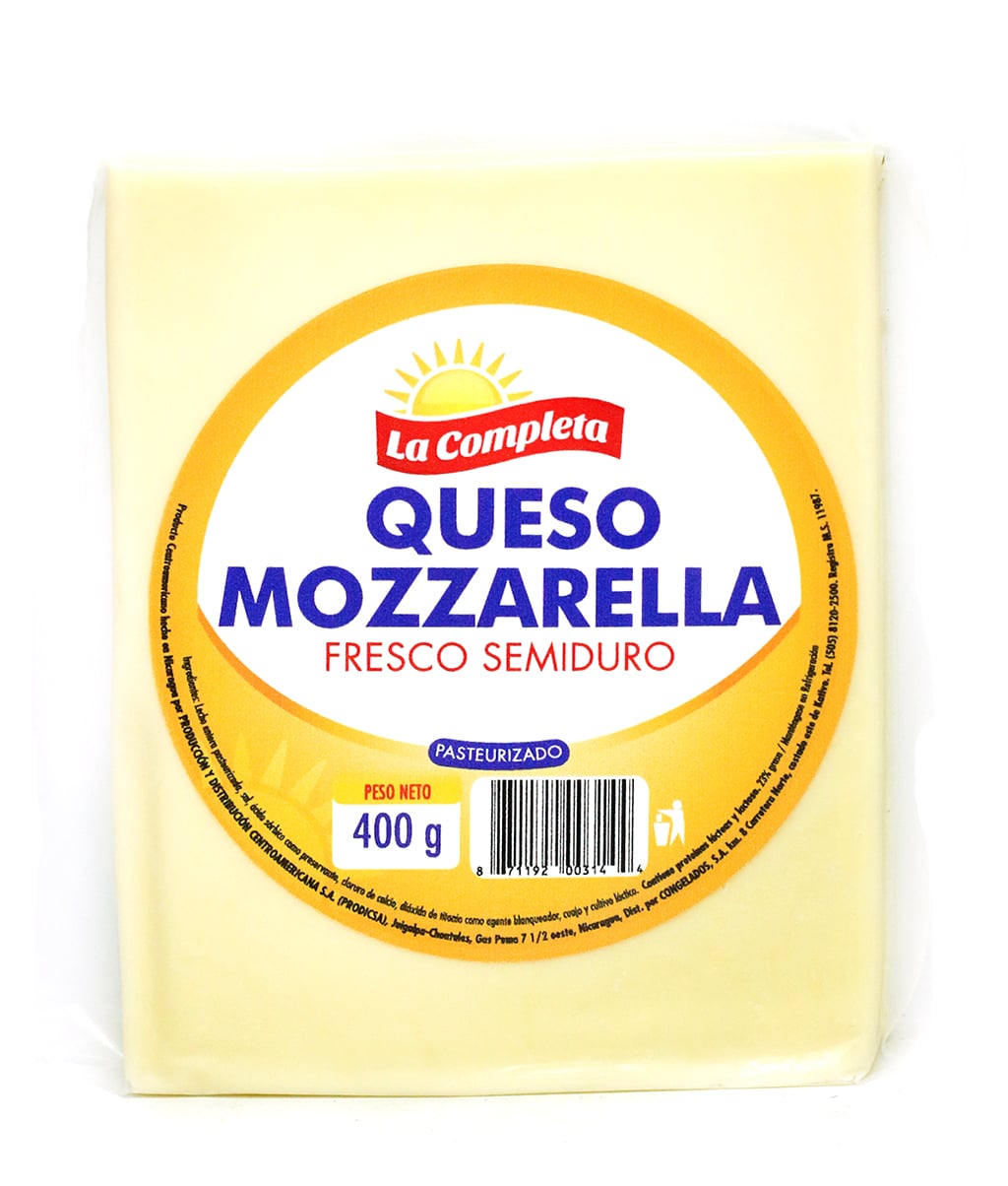 Queso Mozarella Bolsa 400 Grs