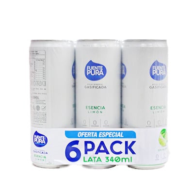 Agua Mineral Gasif Limon 340 ML 6PK
