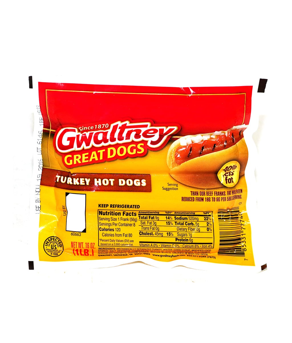 Hot Dog Great Franks Pavo 16 Onz