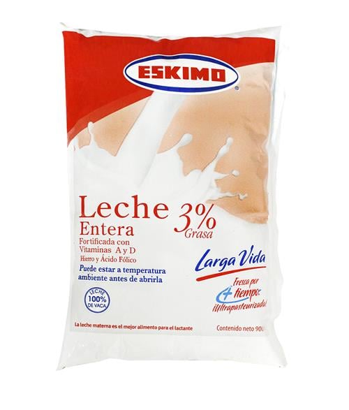Leche Uht Entera 3% Bolsa 900 ML - Eskimo