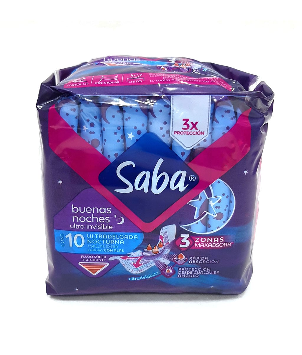 Toalla Femenina Ultra Nocturna 10S - Saba